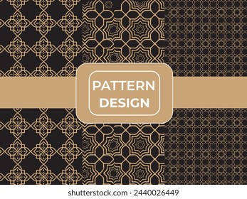 Conjunto floral geométrico de diseño de patrón sin costuras. Ilustraciones simples.