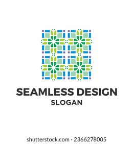 Geometric floral set of seamless patterns