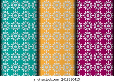 Conjunto floral geométrico de diseño de patrones sin soldadura.