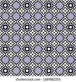 geometric floral shape pattern for textiles, wallpapers, floor & tiles in black & white color