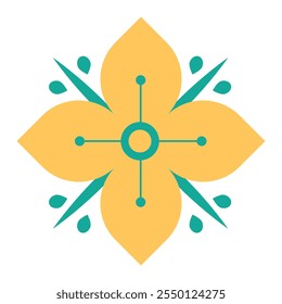 Geometric Floral Shape Vector - 10