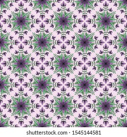 Geometric floral tile pattern, seamless vector repeat, moroccan tile design