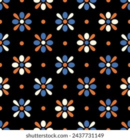 Patrón geométrico sin costuras de azulejos florales