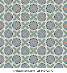 Geometric Floral Tile Seamless Pattern in Red and Cream - Powered by Shutterstock - Get 15% off with code: PIKWIZARD15