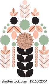 Geometric Floral vector illustration perfect as a placement print on home decor products,wall decals,Mugs,cushions,apperal,t shirts,greeting cards,book covers