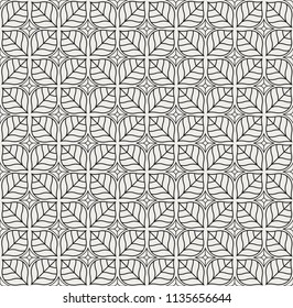 Geometric floral vector seamless pattern. Abstract vector texture. Art Deco Leaves background.