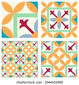 geometric floral vector seamless pattern for background, texture 