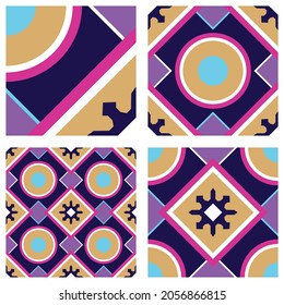geometric floral vector seamless pattern for background, texture 