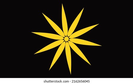 Geometric flower and abstract logo with black background