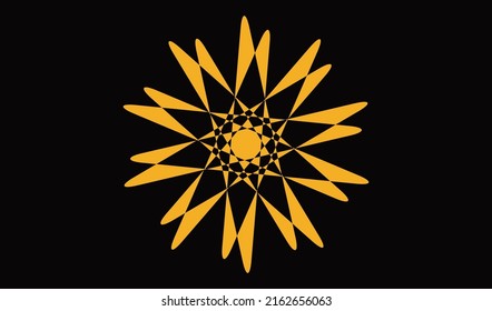 Geometric flower and abstract logo with black background