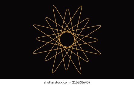 Flor geométrica y forma abstracta del logotipo