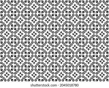 Geometric flower buds seamless pattern. Portuguese tiles. Endless vector texture for application on wallpaper,fabric prints, backgrounds, etc. monochrome in black and white. Round and checkered.