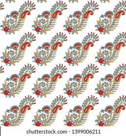 Geometric flower bunch  Design pattern on white