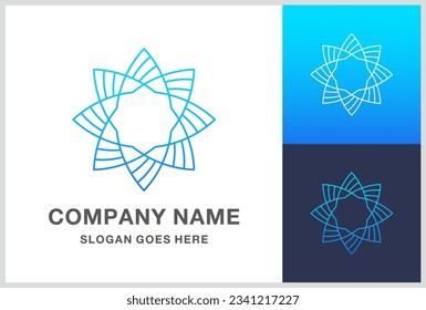 Geometric Flower Business Company Stock Vector Logo Design Template