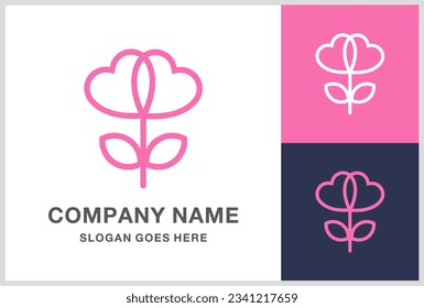 Geometric Flower Business Company Stock Vector Logo Design Template