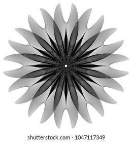 Geometric flower circular pattern.