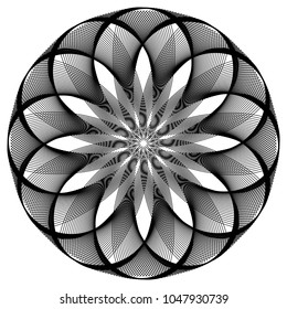 Geometric flower circular pattern.