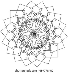 Geometric flower - Circular pattern lotus flower, mandala, motif