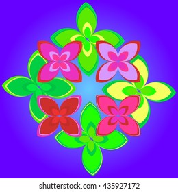 geometric flower colorfull