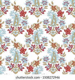 Geometric flower Design pattern on white background