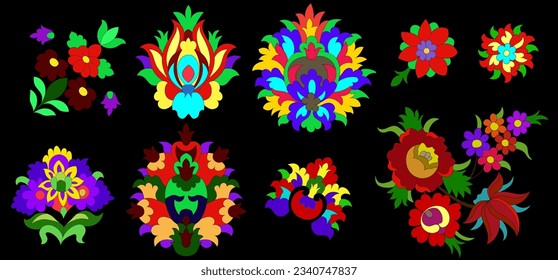 Geometric flower design persian element colorful art