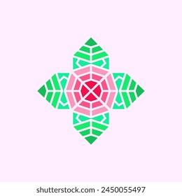 Geometric Flower Design Vector Illustration