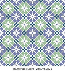 Motif géométrique de fleur de diamant avec motif carré répétitif