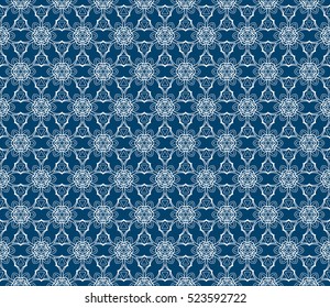 geometric flower. floral seamless patteern. vector illustration. for interior design, invitation, wallpaper, textile. blue color
