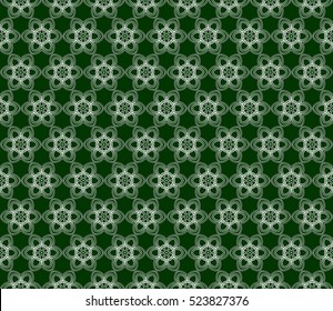 geometric flower. floral seamless pattern. vector illustration. for interior design, invitation, wallpaper, textile. green color