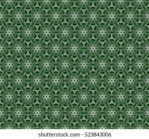 geometric flower. floral seamless pattern. vector illustration. for interior design, invitation, wallpaper, textile. green color