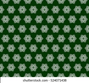 geometric flower. floral seamless pattern. vector illustration. for interior design, invitation, wallpaper, textile. green color