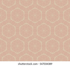 geometric flower. floral seamless pattern. vector illustration. for interior design, invitation, wallpaper, textile. beige color