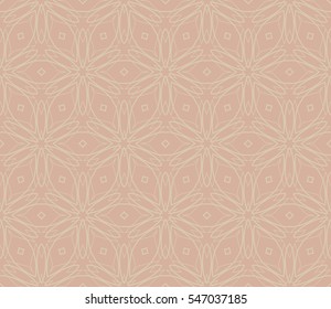 geometric flower. floral seamless pattern. vector illustration. for interior design, invitation, wallpaper, textile. beige color