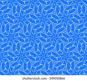geometric flower. floral seamless pattern. vector illustration. for interior design, invitation, wallpaper, textile. blue color