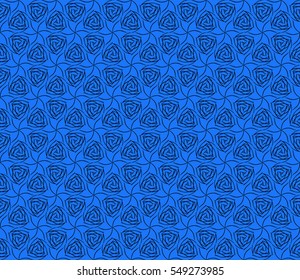 geometric flower. floral seamless pattern. vector illustration. for interior design, invitation, wallpaper, textile. blue, black color