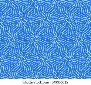geometric flower. floral seamless pattern. vector illustration. for interior design, invitation, wallpaper, textile. blue color