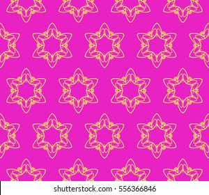geometric flower. floral seamless pattern. vector illustration. for interior design, invitation, wallpaper, textile. pink, yellow color