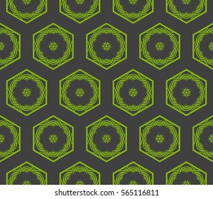 geometric flower. floral seamless pattern. vector illustration. for interior design, invitation, wallpaper, textile.