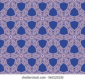 geometric flower. floral seamless pattern. vector illustration. for interior design, invitation, wallpaper, textile.