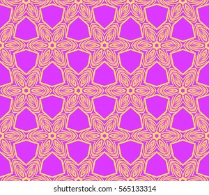 geometric flower. floral seamless pattern. vector illustration. for interior design, invitation, wallpaper, textile.