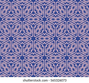 geometric flower. floral seamless pattern. vector illustration. for interior design, invitation, wallpaper, textile.