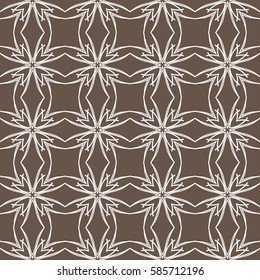 geometric flower. floral seamless pattern. vector illustration. for interior design, invitation, wallpaper, textile. brown, white color