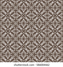 geometric flower. floral seamless pattern. vector illustration. for interior design, invitation, wallpaper, textile. brown, white color