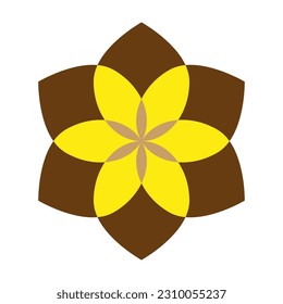 Geometric flower or generic motif isolated. Vector illustration.