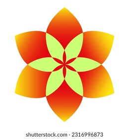 Geometric flower or generic motif isolated. Vector illustration. Stock image.