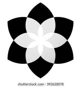 Geometric flower or generic motif isolated on white