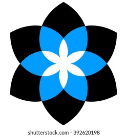 Geometric flower or generic motif isolated on white