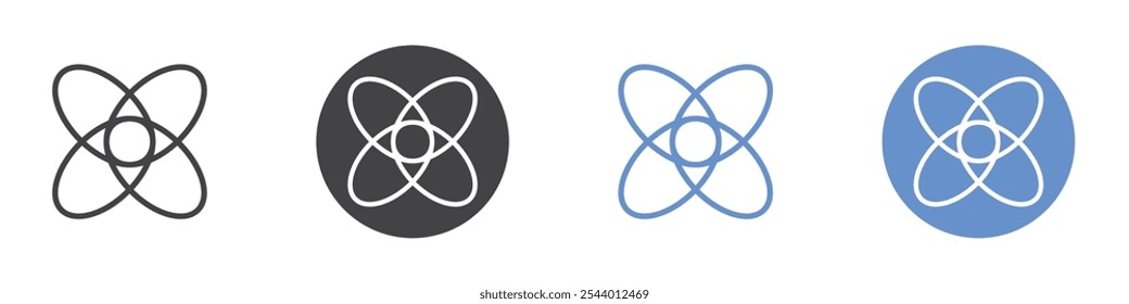 Geometric flower icon Flat set in black and white color