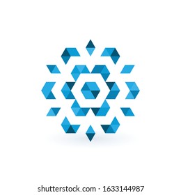 Geometric flower of life, sacred geometry. lotus flower ornament. esoteric or spiritual symbol isolated on white background vector illustration