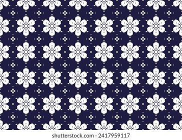 geometric and flower line ethnic fabric seamless pattern for cloth carpet wallpaper background wrapping etc.